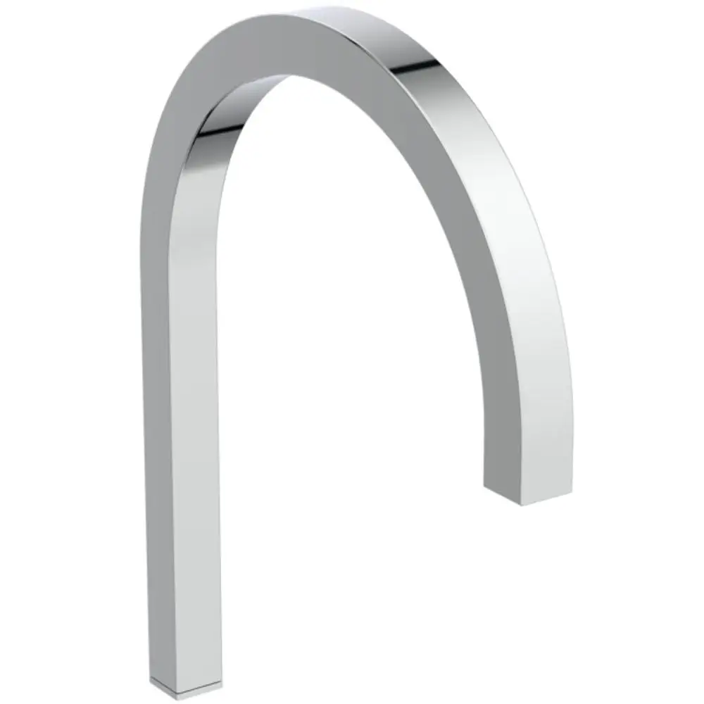 Berührungsloser Waschtischarm mit geschwungener Form in Chromoptik, montiert auf einer flachen Basis. Ideal Standard Design, geeignet für moderne Badezimmer.